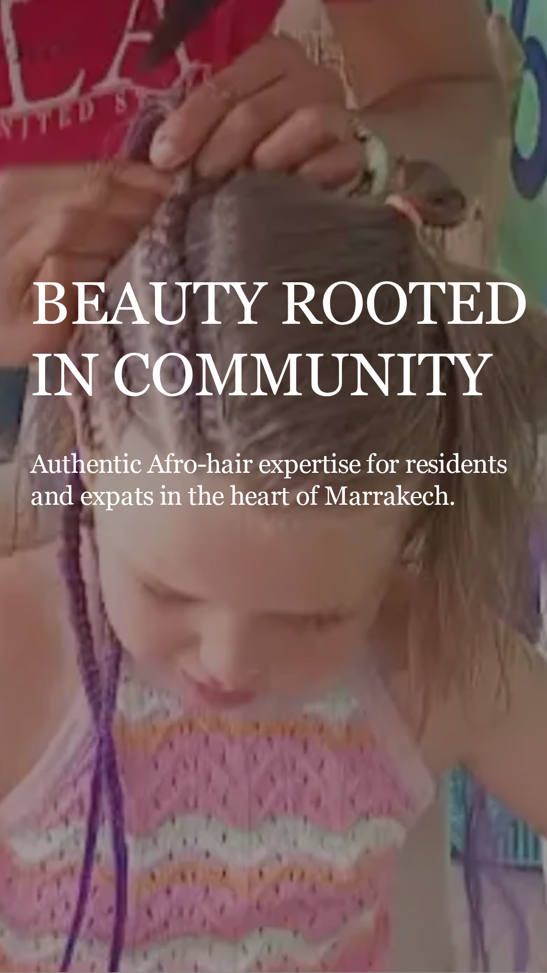 Coiffure afro créative Salon Mimi — tresses Marrakech